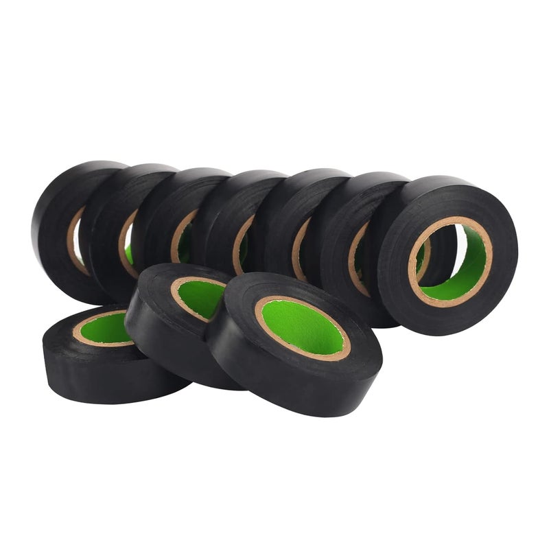 FRICHOM Electrical Tape 10 Rolls Professional Electric Tape Waterproof or Black Tape and Wire Tape 0.71 in Wide, 60 ft Long, 5 mil Thick for All Weather Under 600V - Image 1